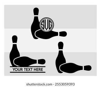 Bowling, Bowling Silhouette, Bowling Game, Bowling Ball, Strike, Pins Png, Outline, Clipart,