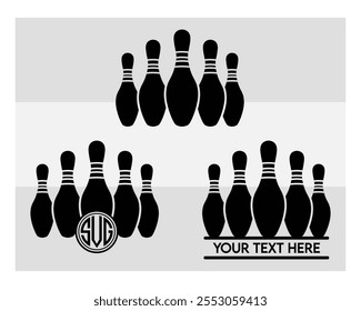 Bowling, Bowling Silhouette, Bowling Game, Bowling Ball, Strike, Pins Png, Outline, Clipart,