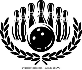 bowling silhouette vector file logo