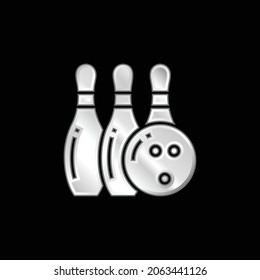 Bowling silver plated metallic icon