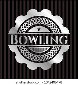 Bowling silver shiny badge