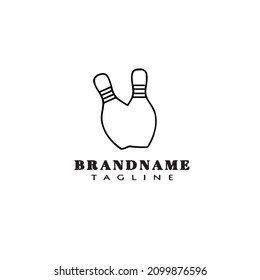 bowling simple logo icon design template black modern isolated vector illustration