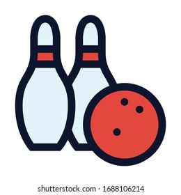Boliche. Icono de color del vector simple.