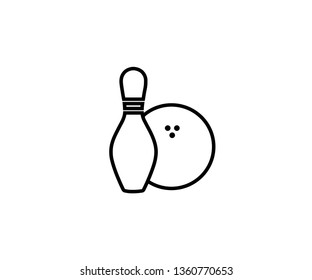Bowling skittle game icon competition