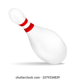 Bowling skittle icon. Realistic illustration of bowling skittle vector icon for web