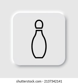 Bowling skittle simple icon. Flat desing. Neumorphism design.ai