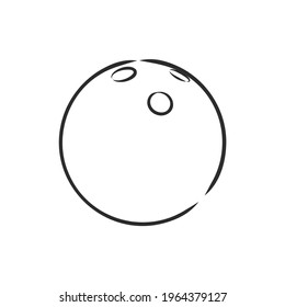 Bowling skittles and ball sketch vector illustration