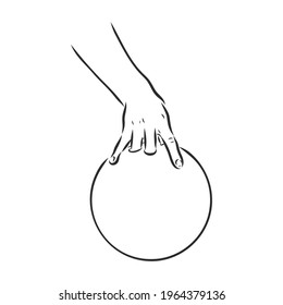 Bowling skittles and ball sketch vector illustration
