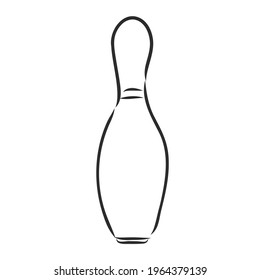 Bowling skittles and ball sketch vector illustration