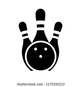 Bowling. Skittles and a ball. Vector poster logo.