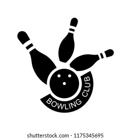 Bowling. Skittles and a ball. Vector poster logo.