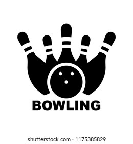 Bowling. Skittles and a ball. Vector poster logo.