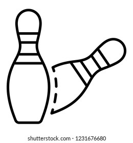 Bowling skittles icon. Outline bowling skittles vector icon for web design isolated on white background