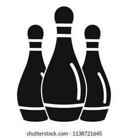 Bowling skittles icon. Simple illustration of bowling skittles vector icon for web design isolated on white background