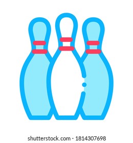 Bowling Skittles Icon Vector. Outline Bowling Skittles Sign. Isolated Contour Symbol Illustration