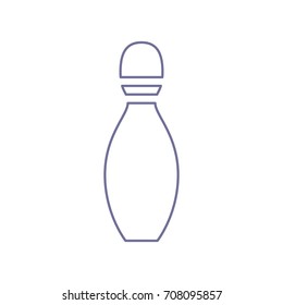 Bowling skittles icon. Vector. Violet linear icon on white background. Isolated.