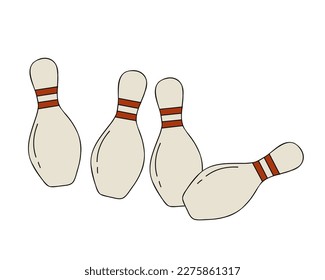 bowling skittles isolated on white background. Vector illustration