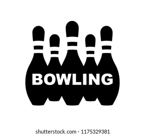 Bowling. Skittles. Vector poster logo.