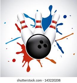 bowling splash over gray background vector illustration