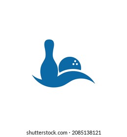 Bowling sport competition vector logo design