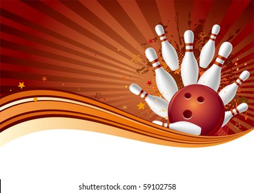 bowling sport design element,abstract background