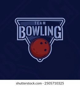 bowling sport emblem logo vector illustration template icon graphic design. ball sign or symbol for club or team for tournament league with shield badge concept