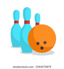 bowling sport equipment, flat style design