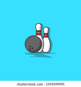 Bowling Sport game Vector Icon Illustration