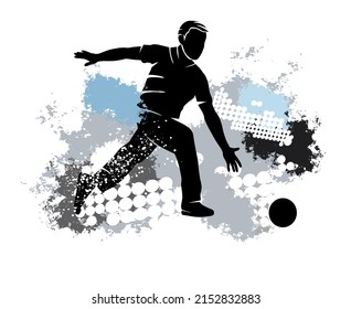 Bowling sport graphic with abstract background.