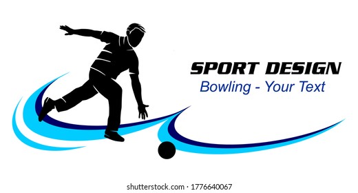Gráfica deportiva de boliche en calidad vectorial.