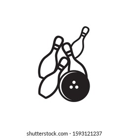 Bowling sport icon logo design inspiration vector template