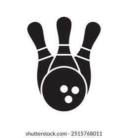 bowling sport icon logo symbol black vector design