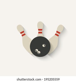 bowling sport icon - vector illustration. eps 10