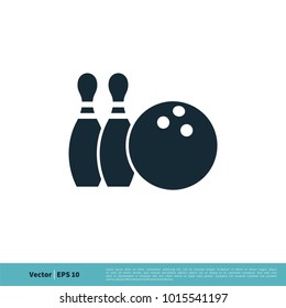 Bowling Sport Icon Vector Logo Template Illustration Design. Vector EPS 10.