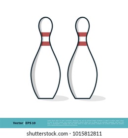 Bowling Sport Icon Vector Logo Template Illustration Design. Vector EPS 10.