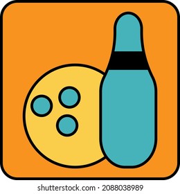 Bowling sport, illustration, vector, on a white background.