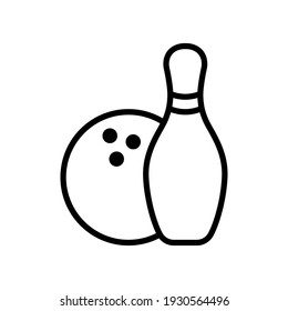 bowling sport line icon design vector template