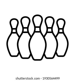 bowling sport line icon design vector template