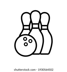 Bowling Sport Line Icon Design Vector Template