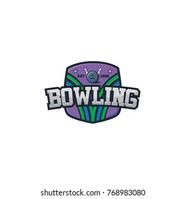 Bowling sport logo 3d vector