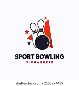 Bowling sport logo design template. Bowling tournament concept. Creative vector symbol.