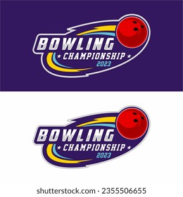 Bowling sport logo design vector illustration