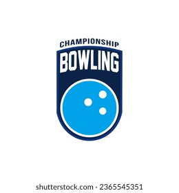Bowling sport logo design vector illustration