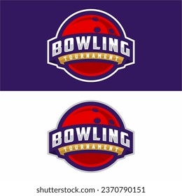 Bowling sport logo design vector illustration