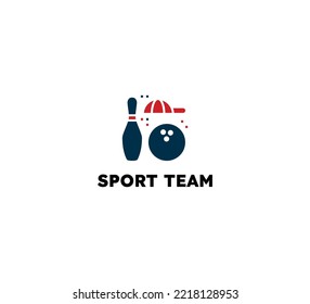bowling sport logo team vector template