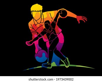 Bowling Sport Male Players  Graphic Vector