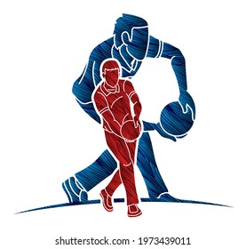 Bowling Sport Male Players  Graphic Vector