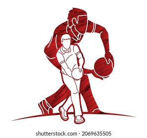 Bowling Sport Players Bowler Action Cartoon Graphic Vector