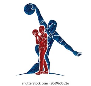 Bowling Sport Players Bowler Action Cartoon Graphic Vector