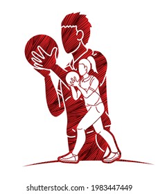 Bowling Sport Players Bowler Male and Female Action Cartoon Graphic Vector